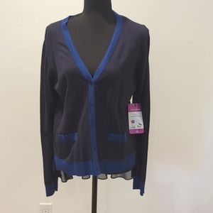 CAbi #5016 Navy and Blue Cardigan Sweater